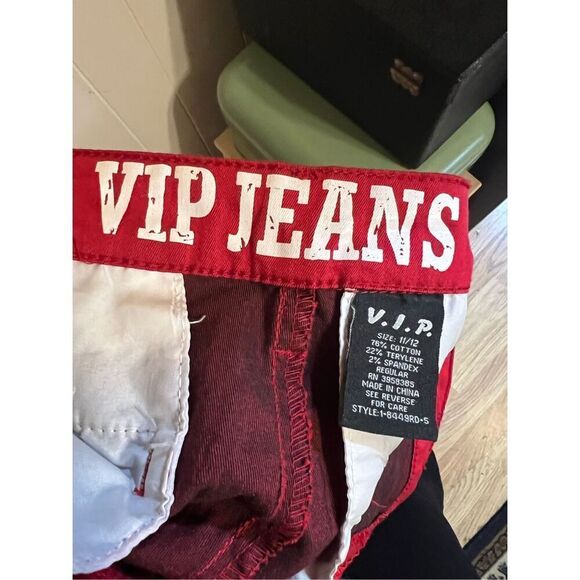 BRIGHT Red VIP Junior Uber Skinny Stretch High Waisted Jeans Size 11/12 - Picture 4 of 4